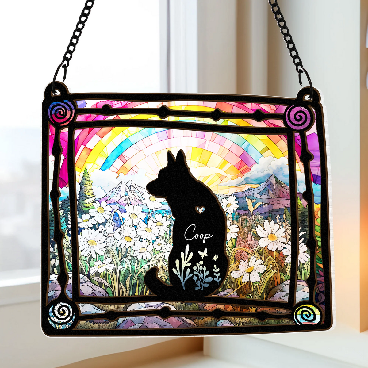 Loss Of Dog In Loving Memory - Personalized Window Hanging Suncatcher Ornament - Memorial Gift, Remembrance, Bereavement for Dog Owner