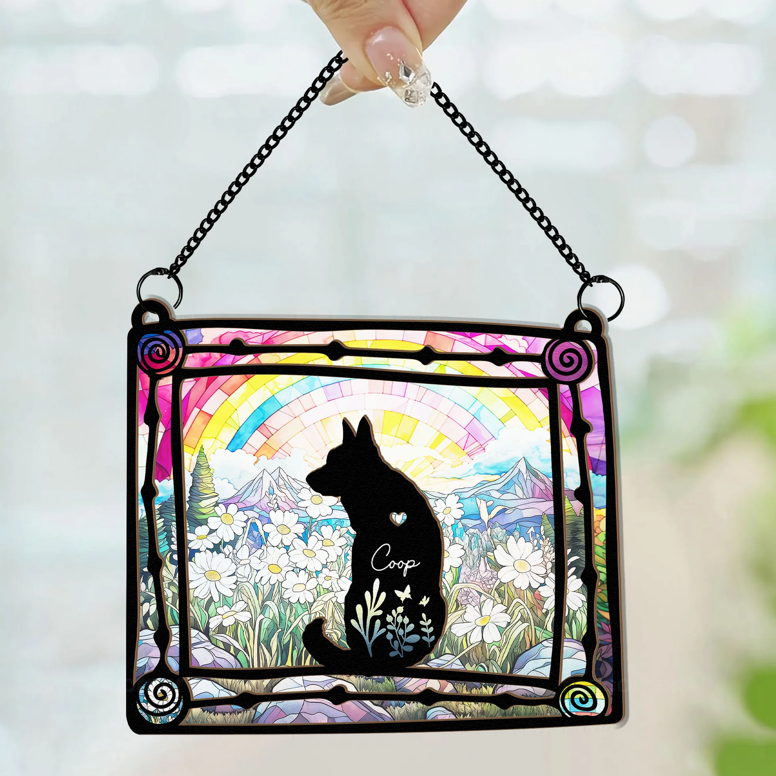 Loss Of Dog In Loving Memory - Personalized Window Hanging Suncatcher Ornament - Memorial Gift, Remembrance, Bereavement for Dog Owner
