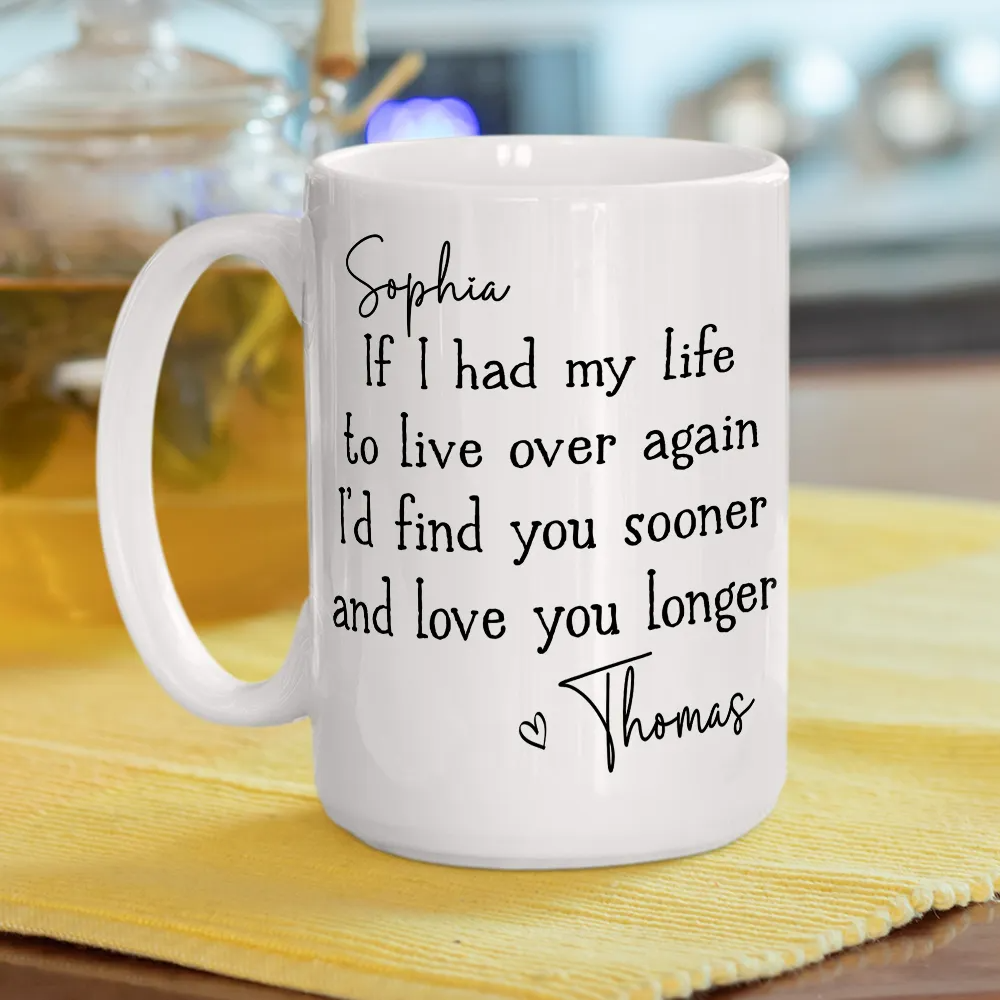 Personalized Love You Longer Couple mug, alternate view 4