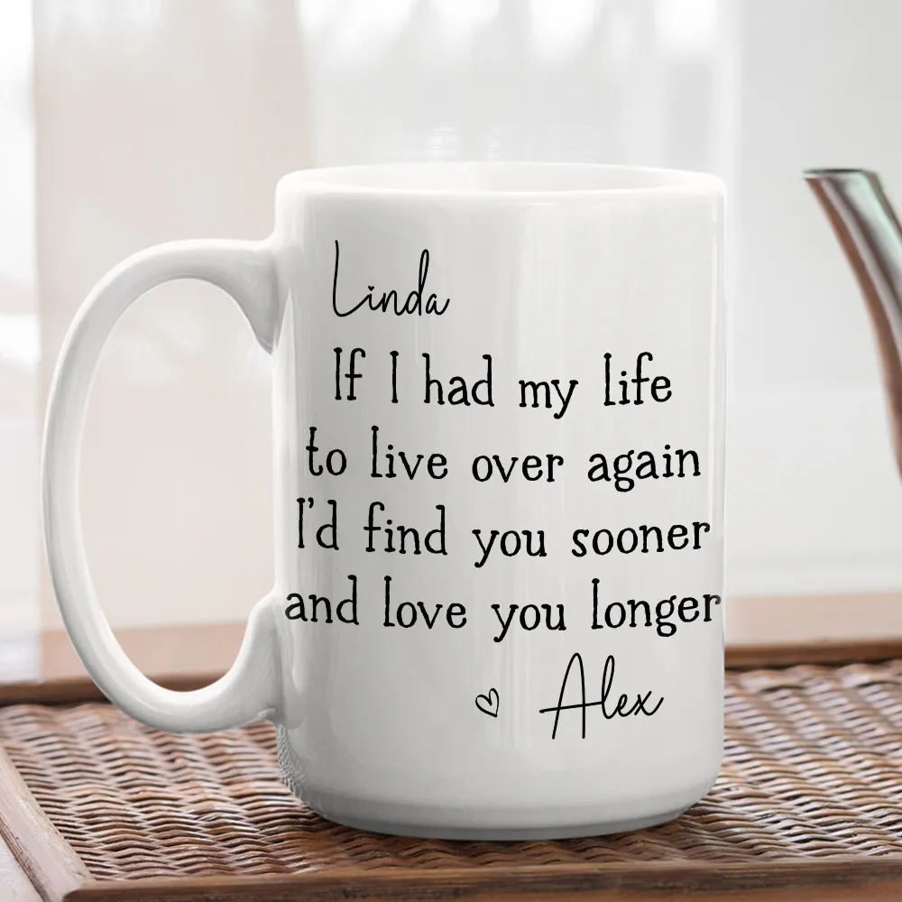 Personalized Love You Longer Couple mug, alternate view 2