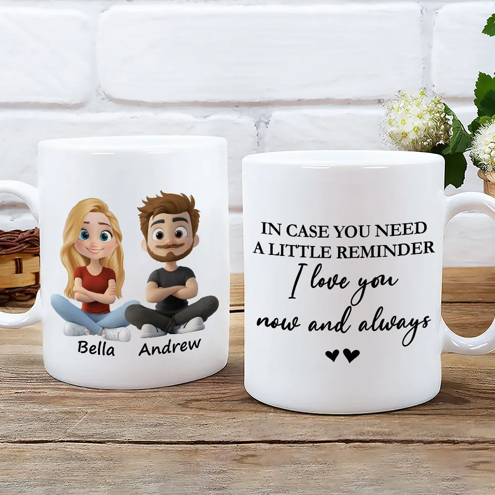 Personalized Couple Love You Now And Always mug, main view