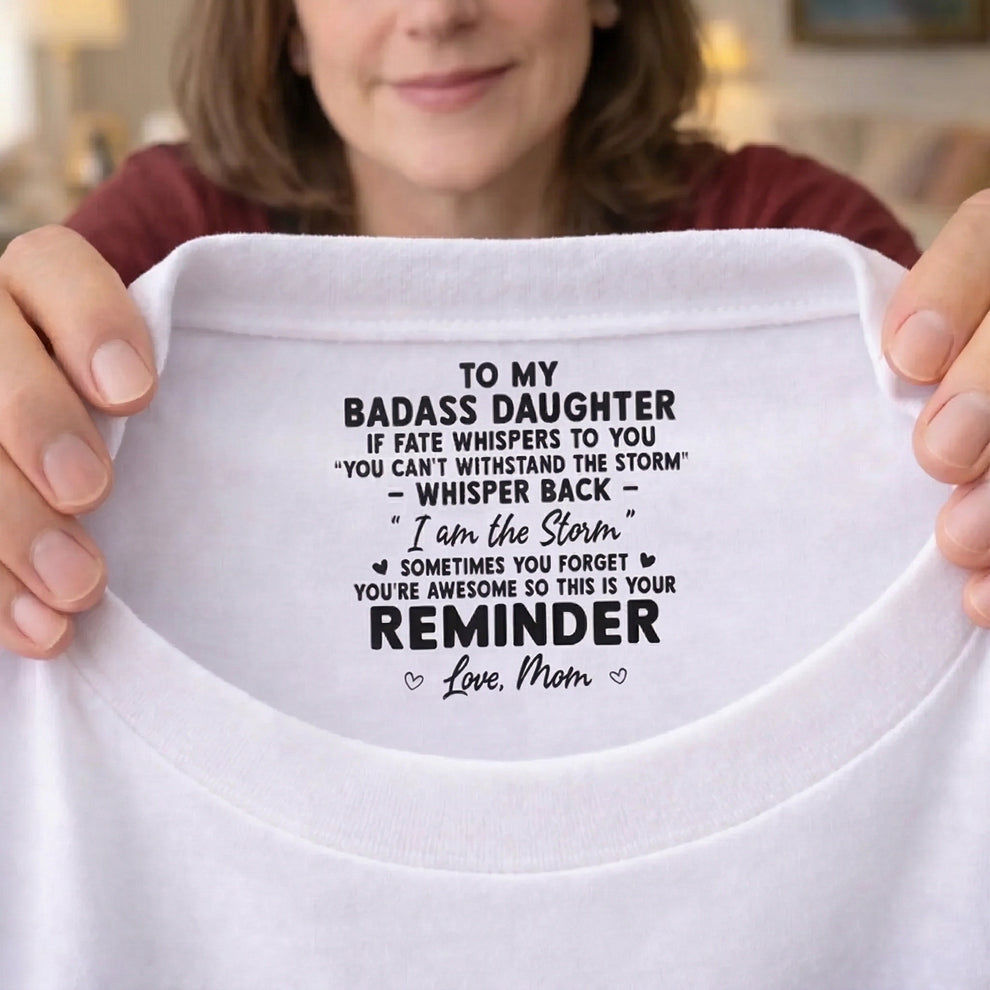 Loved Beyond Words For Daughter- Personalized Custom Inside Neck t-shirt, main view