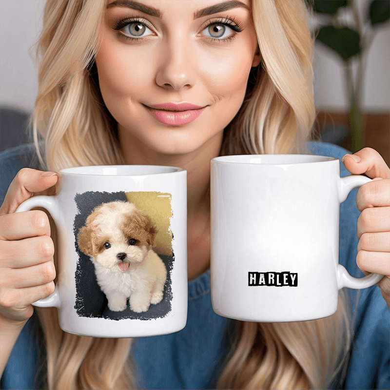 Personalized Forget Father's Day I woof/meow you everyday mug, alternate view 4