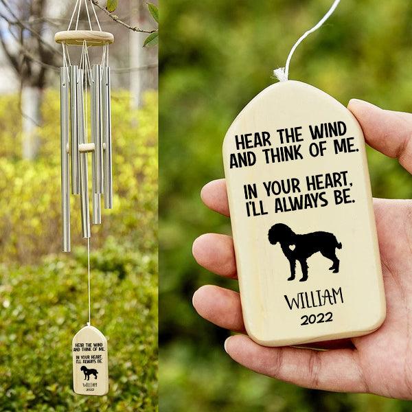 In Your Heart I'll Always Be Dog Memorial personalized wind chime, alternate view 4