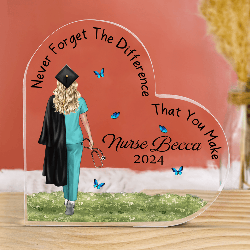 Nursing Graduation personalized acrylic plaque-heart, main view