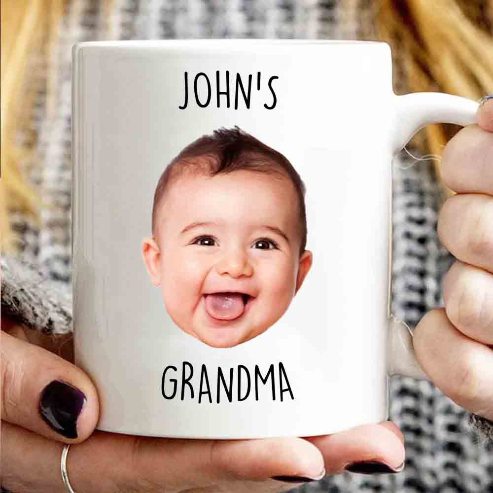 Custom Photo Grandma Baby Face Gift Mug - Personalized Custom Mug - Gift for Grandma, Nana, Grammy, Mom