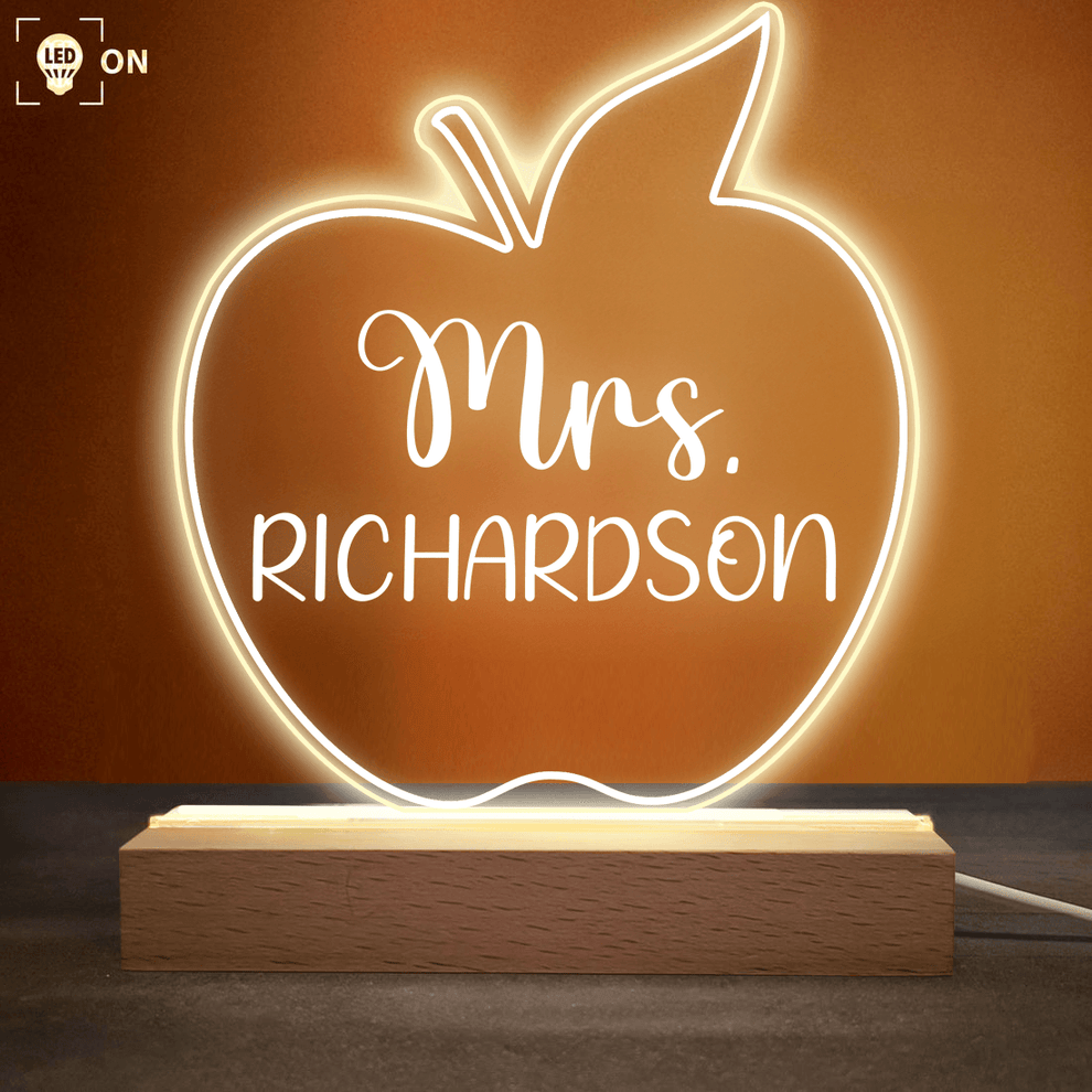 Personalized Teacher Sign For Desk led light, main view