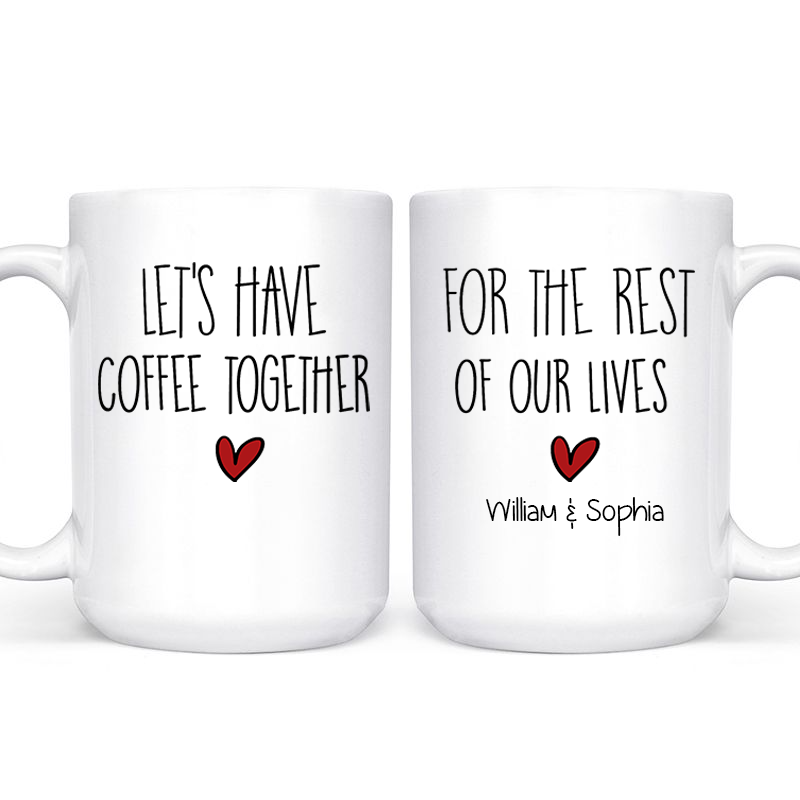Let's Have Coffee Together Couple personalized mug, alternate view 5
