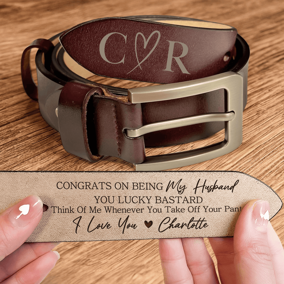Personalized Engraved Leather Belt, main view