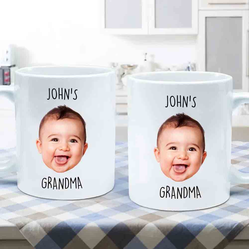 Custom Photo Grandma Baby Face Gift Mug - Personalized Custom Mug - Gift for Grandma, Nana, Grammy, Mom