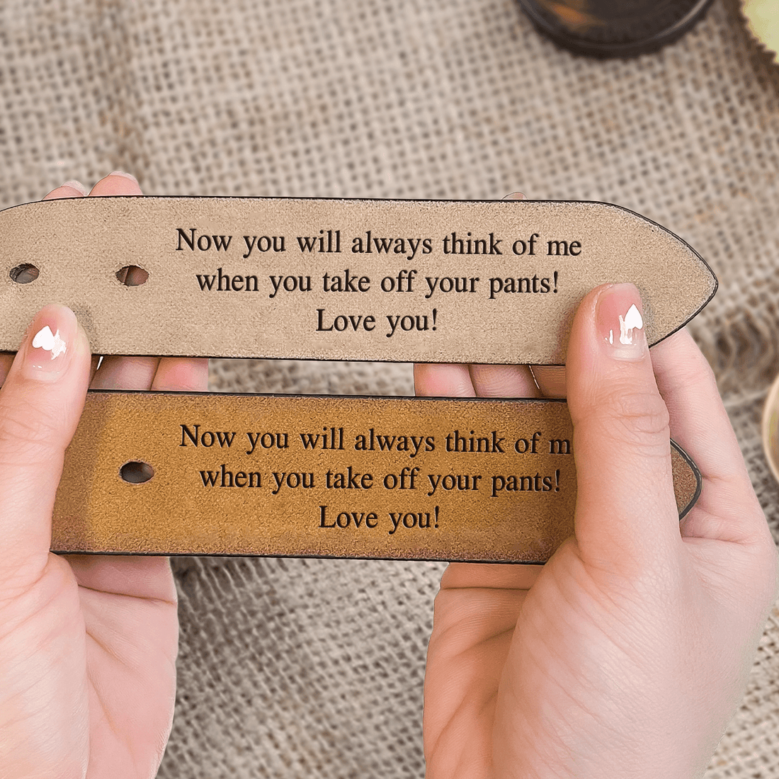 Personalized Engraved Leather Belt for Him, alternate view 5