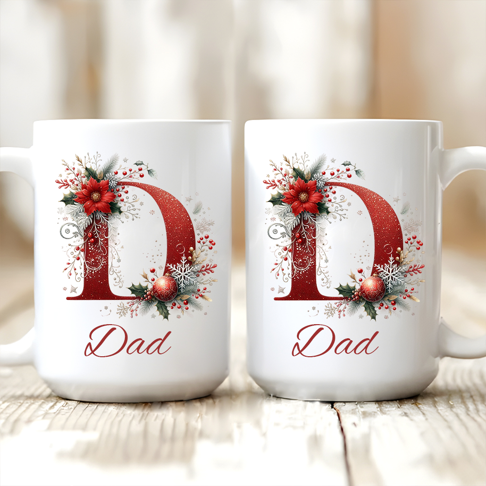 Glitter Christmas Mug Custom Name - Personalized Custom Mug - Christmas Gift For Family Members, Friends, Coworkers