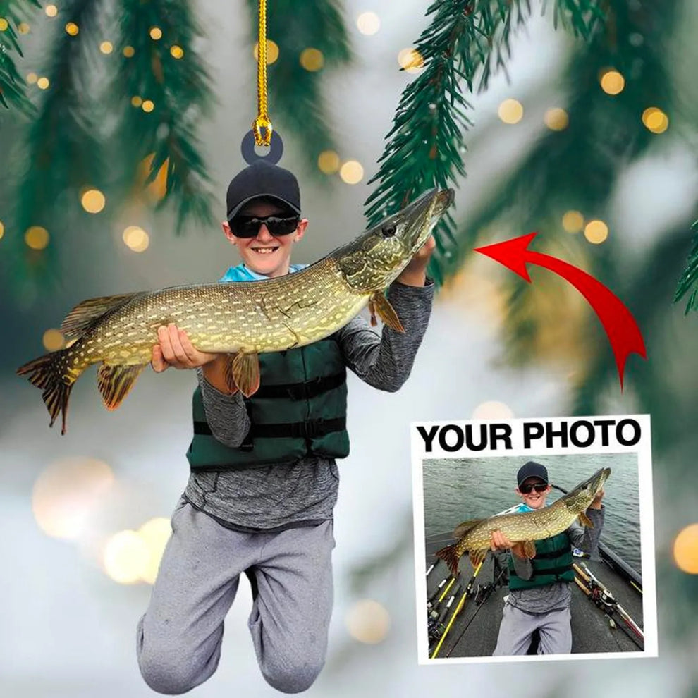 Custom Photo Fishing Ornament custom shaped acrylic ornament, main view