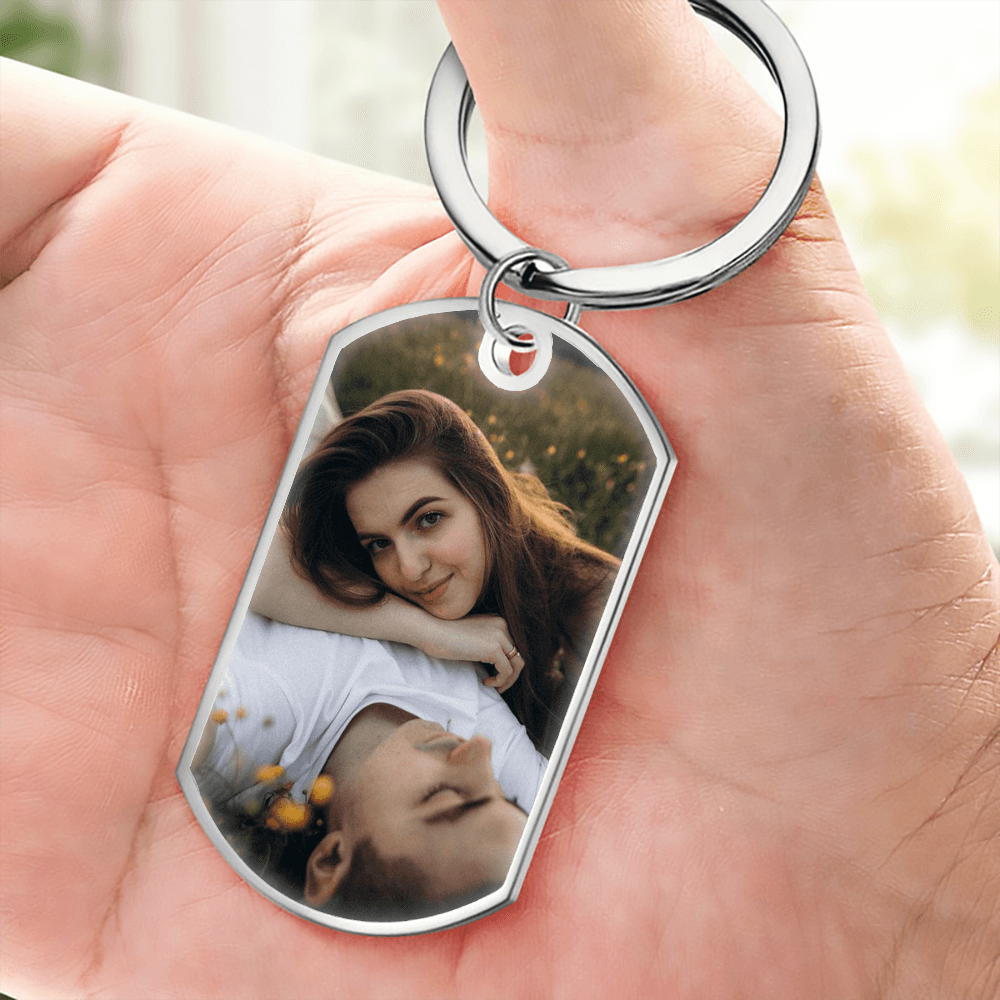 Custom Photo Keychain personalized stainless steel keychain, alternate view 2