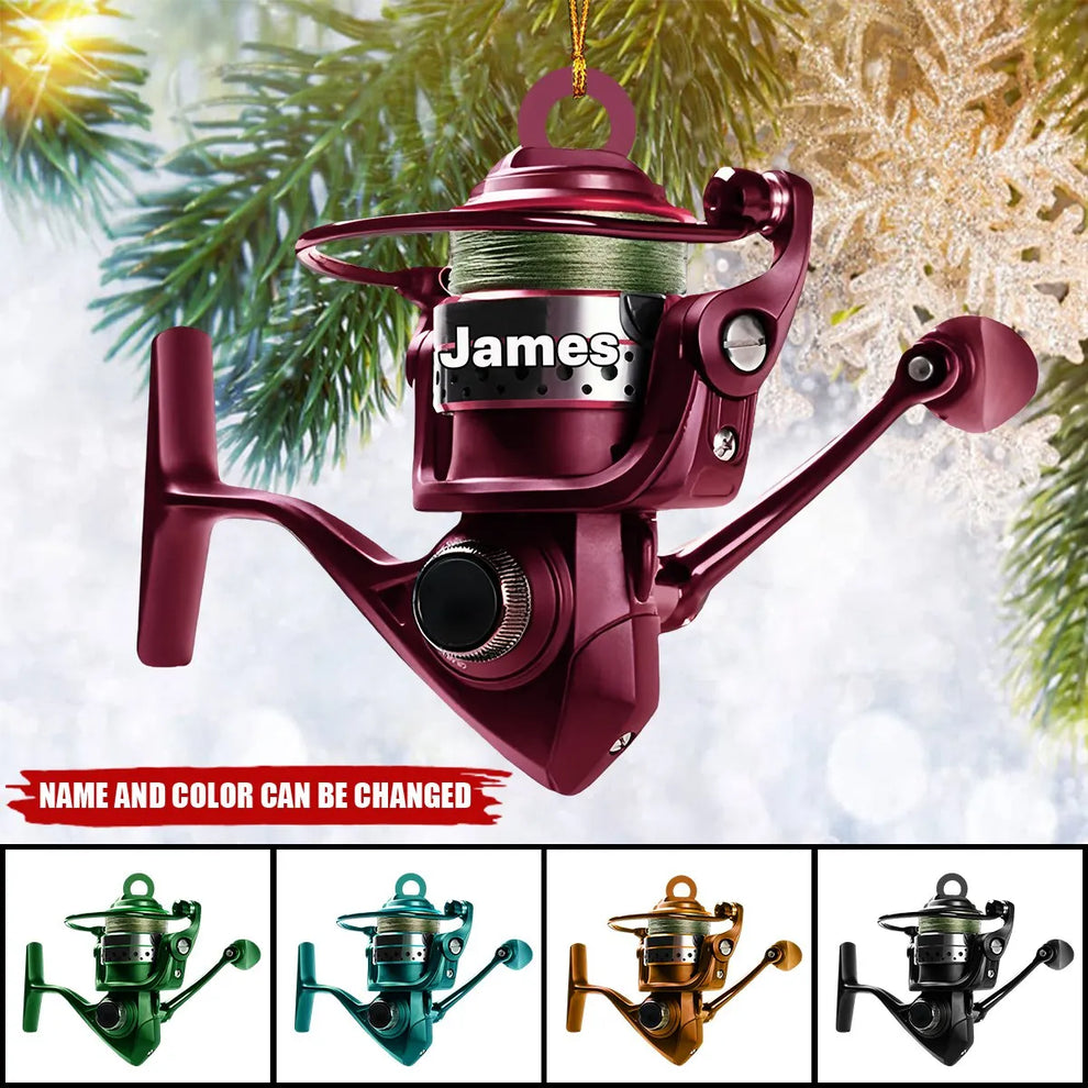 Fishing Rod personalized custom shaped acrylic ornament, main view