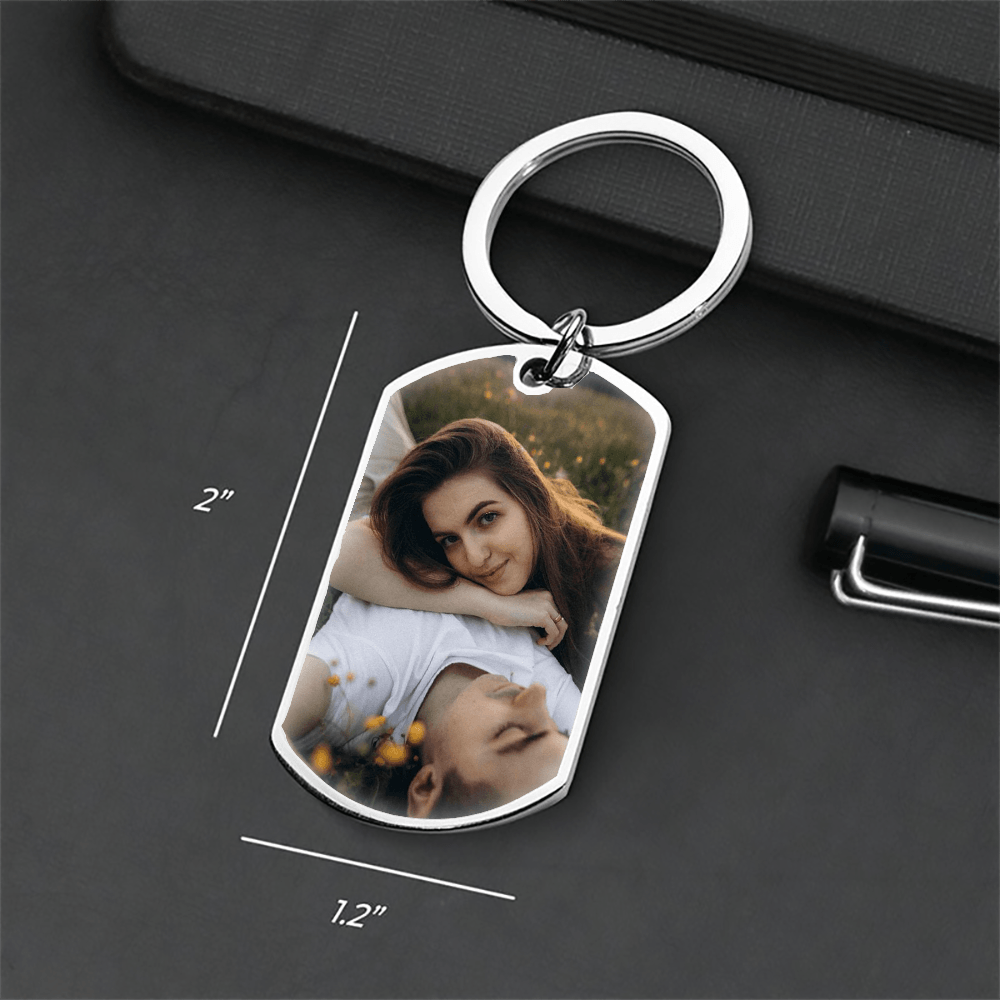 Custom Photo Keychain personalized stainless steel keychain, alternate view 5