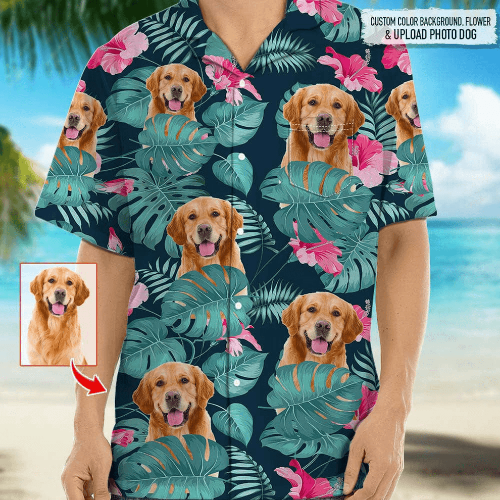 Custom Photo Summer Time personalized hawaiian shirt, main view