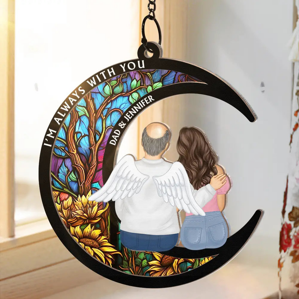 Memorial Always With You personalized suncatcher ornament, main view