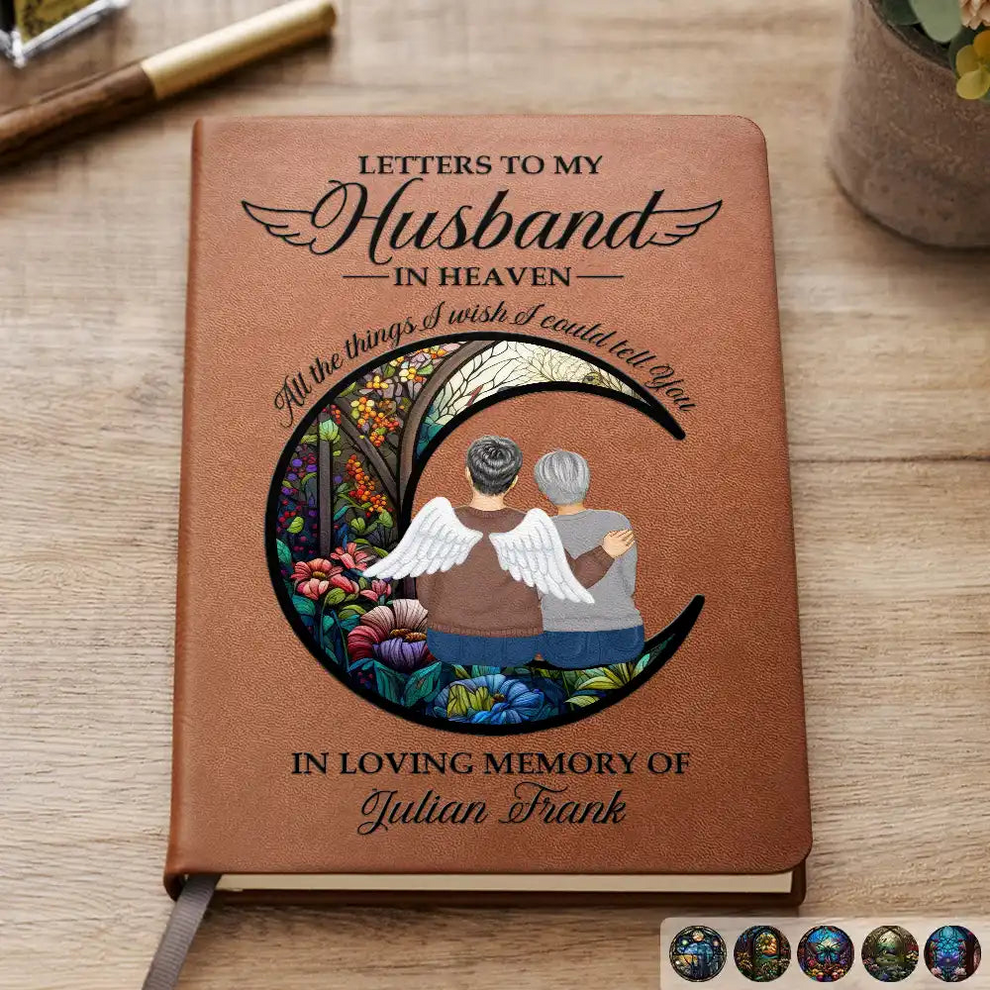 Memorial Letters To Loved One In Heaven personalized leather cover notebook, main view