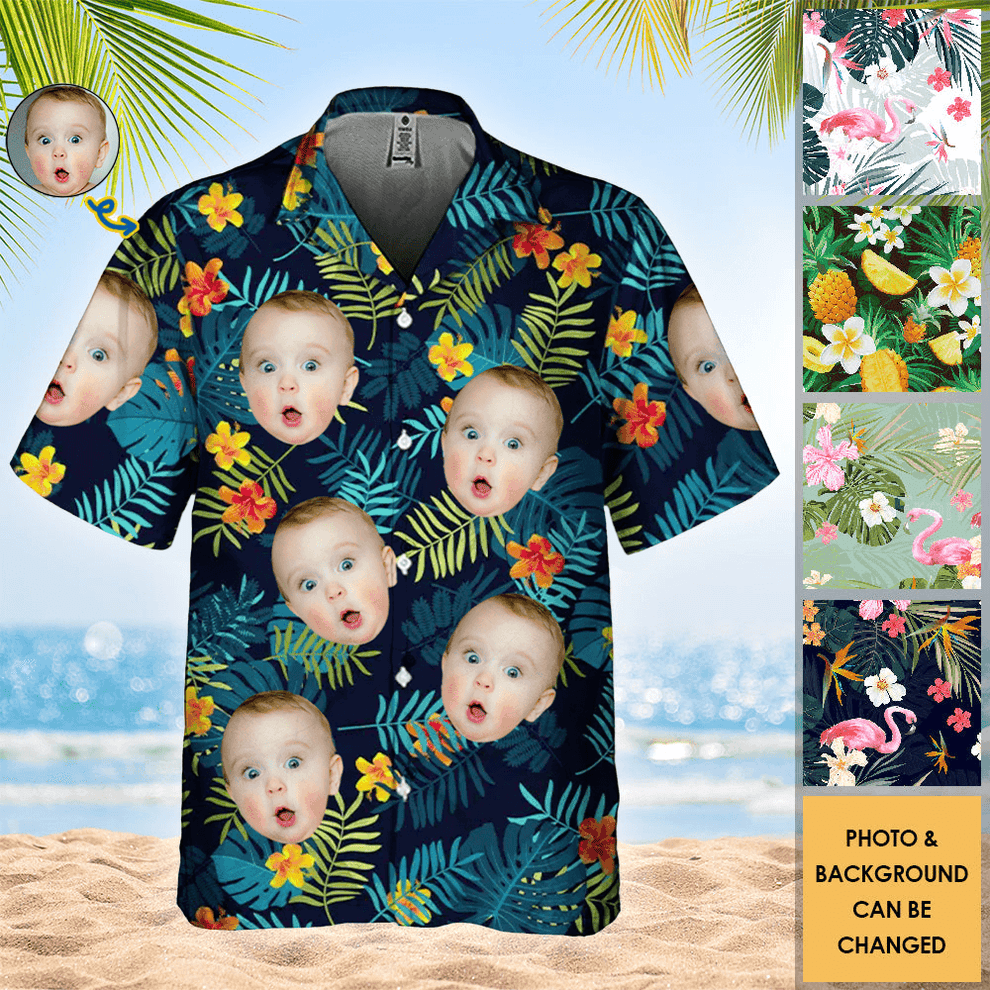 Upload Photo personalized hawaiian shirt, main view