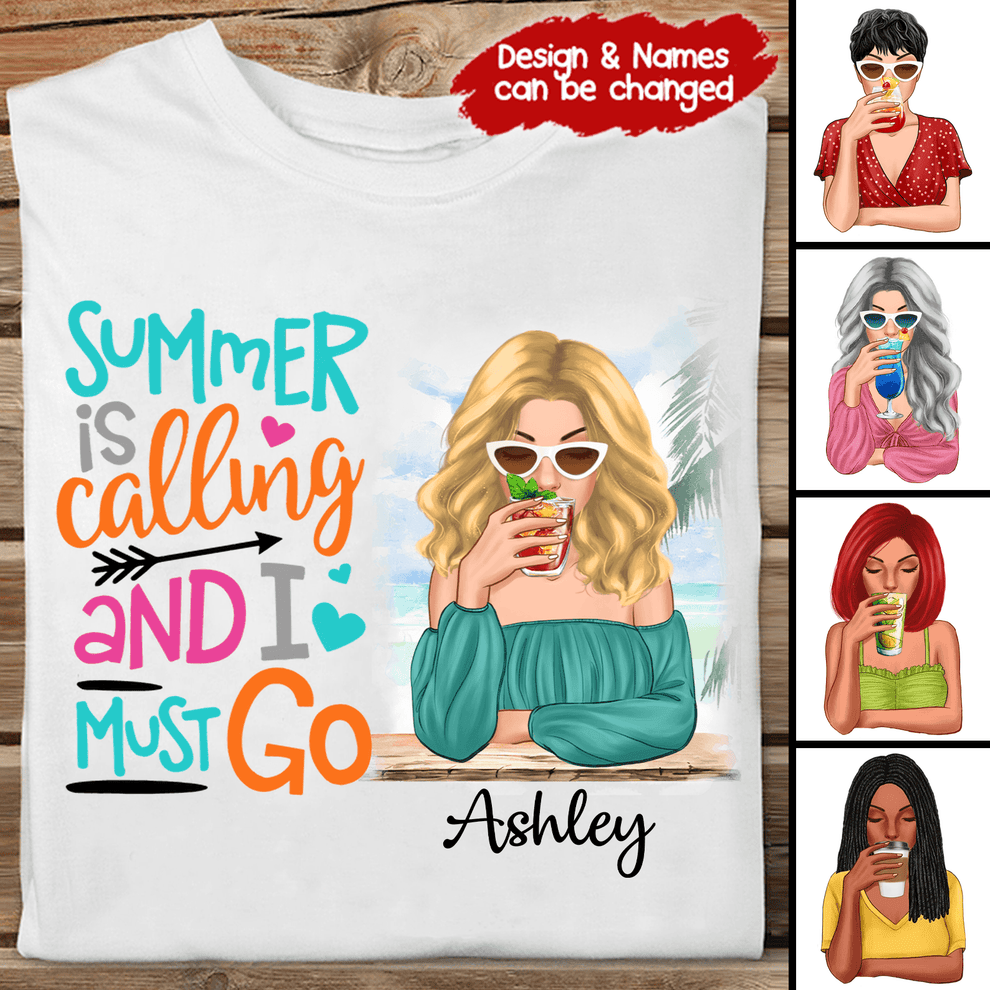Personalized Summer Is Calling And I Must Go t-shirt, main view