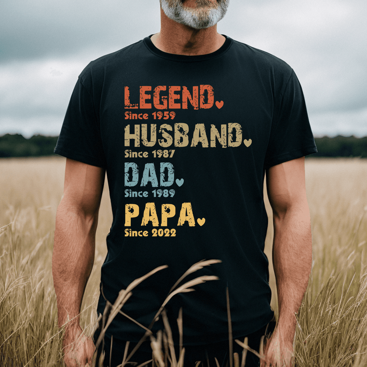 Legend, Husband, Dad, Grandpa: The Journey of a Lifetime - Personalized Custom Year T Shirt - Father's Day, Birthday Gift for Dad, Grandpa, Husband, Daddy, Dada, Papa, Dad Jokes - Suzitee Store