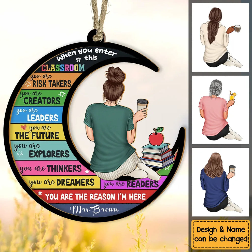Personalized Teacher Appreciation Suncatcher Ornament, Custom, main view