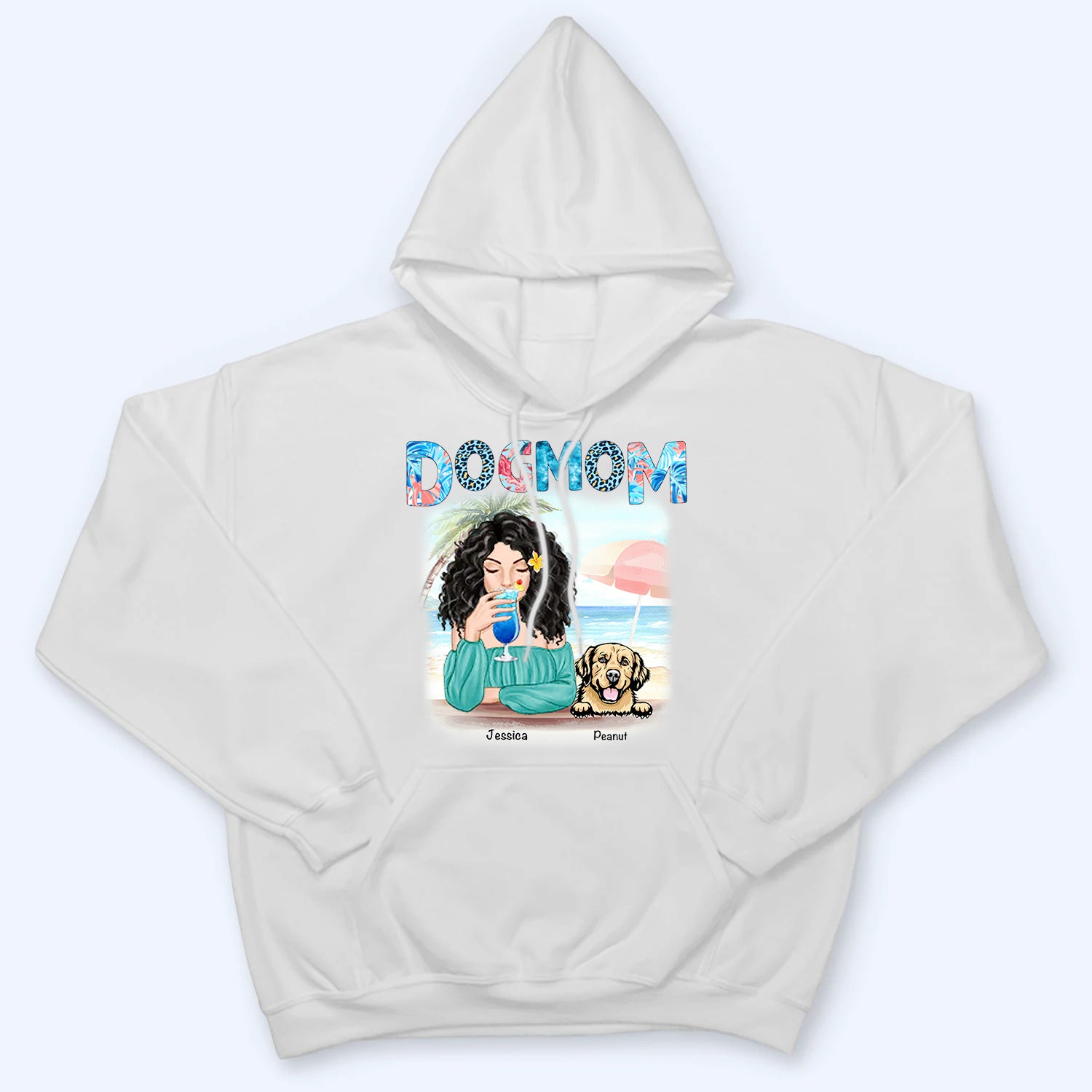 Dog Mom Summer Patterned - Personalized Custom T-Shirt - Gift for Women, Dog Mom, Dog Lovers