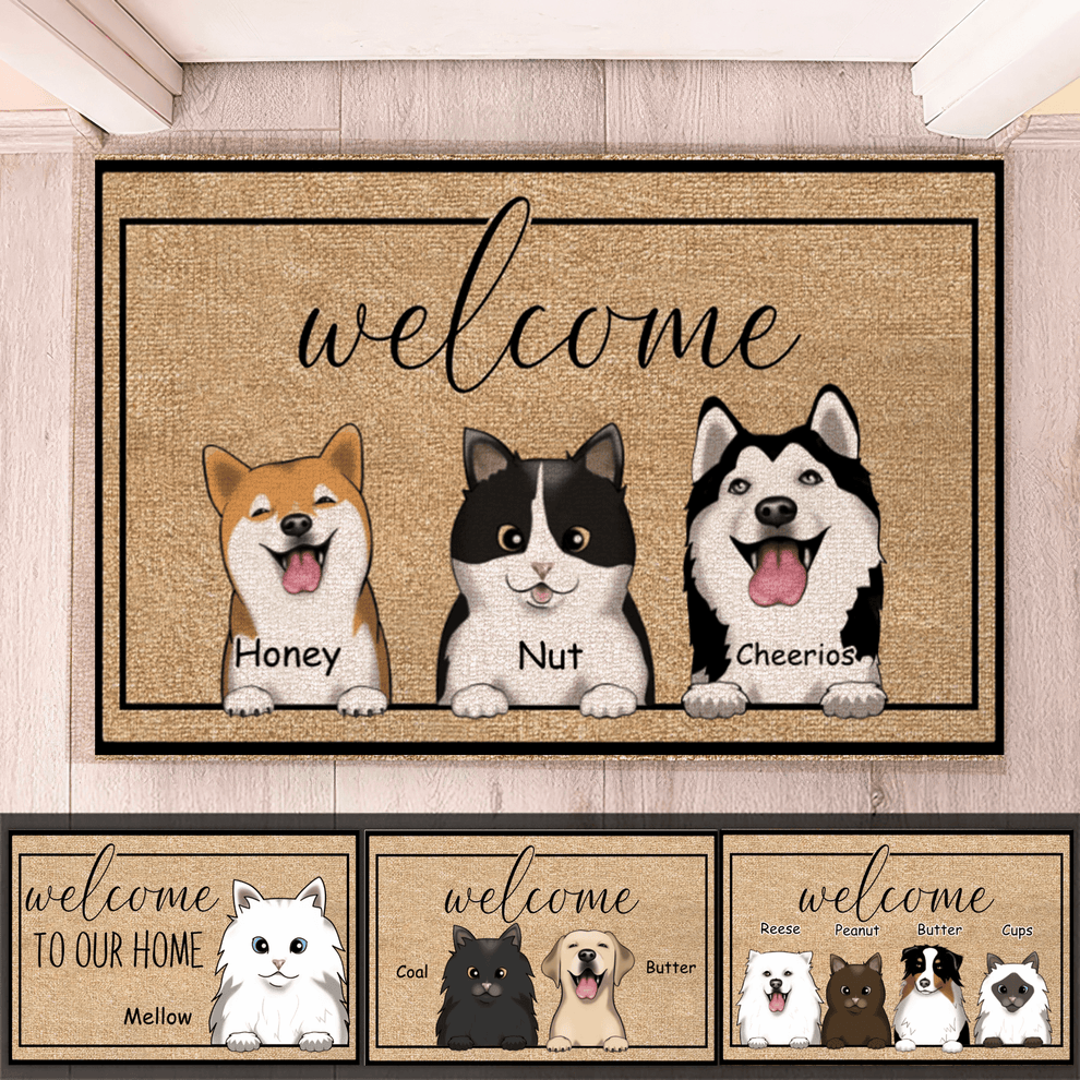 Custom Pet Welcome Doormat personalized doormat, main view