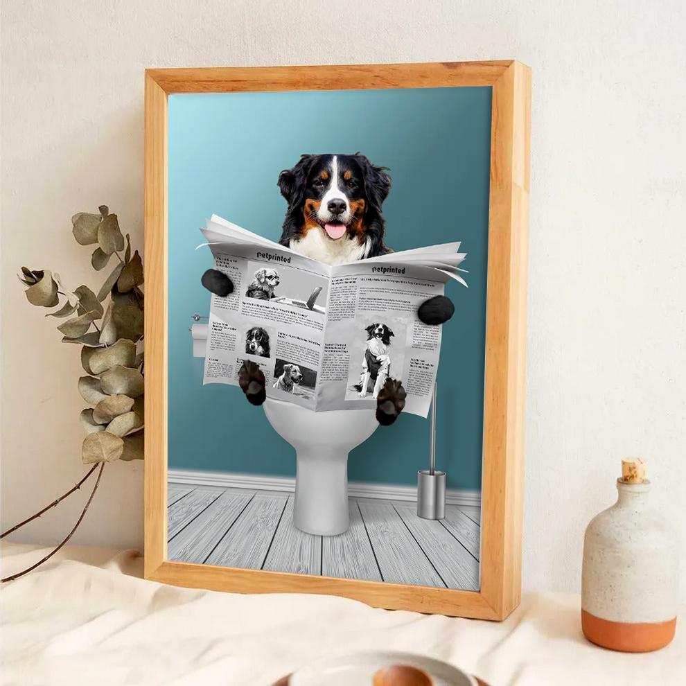 Custom Photo Important meeting Dog Lovers poster, leaning against a wall on a wooden floor