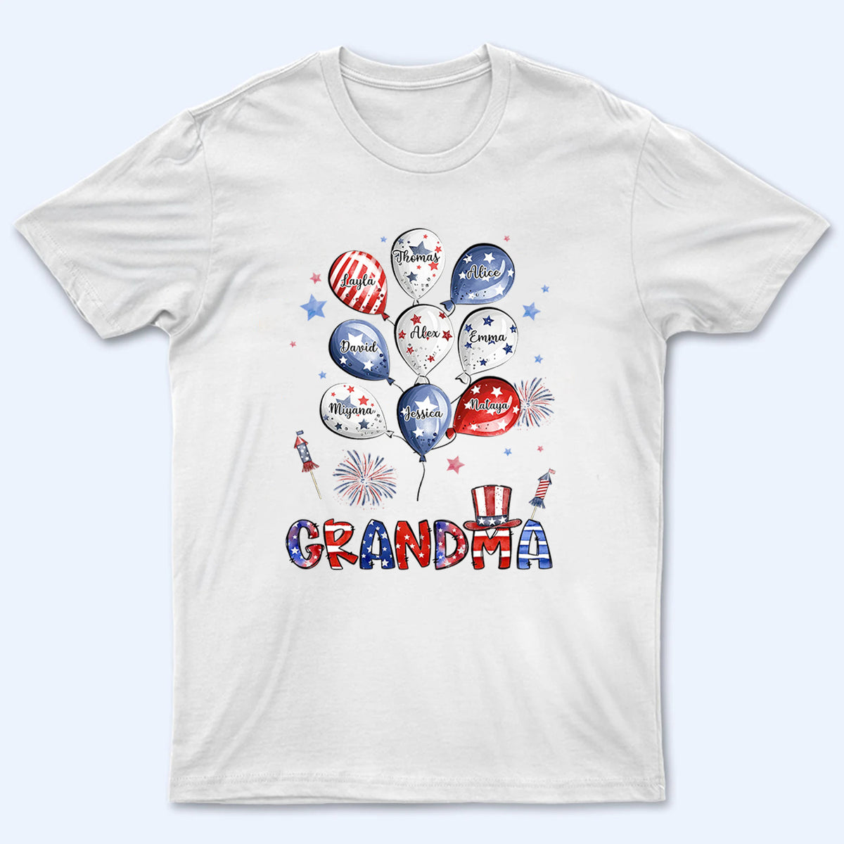 Grandma 4th of July - Personalized Custom Shirt - Independence Day Gift for Grandma, Mimi, Nana