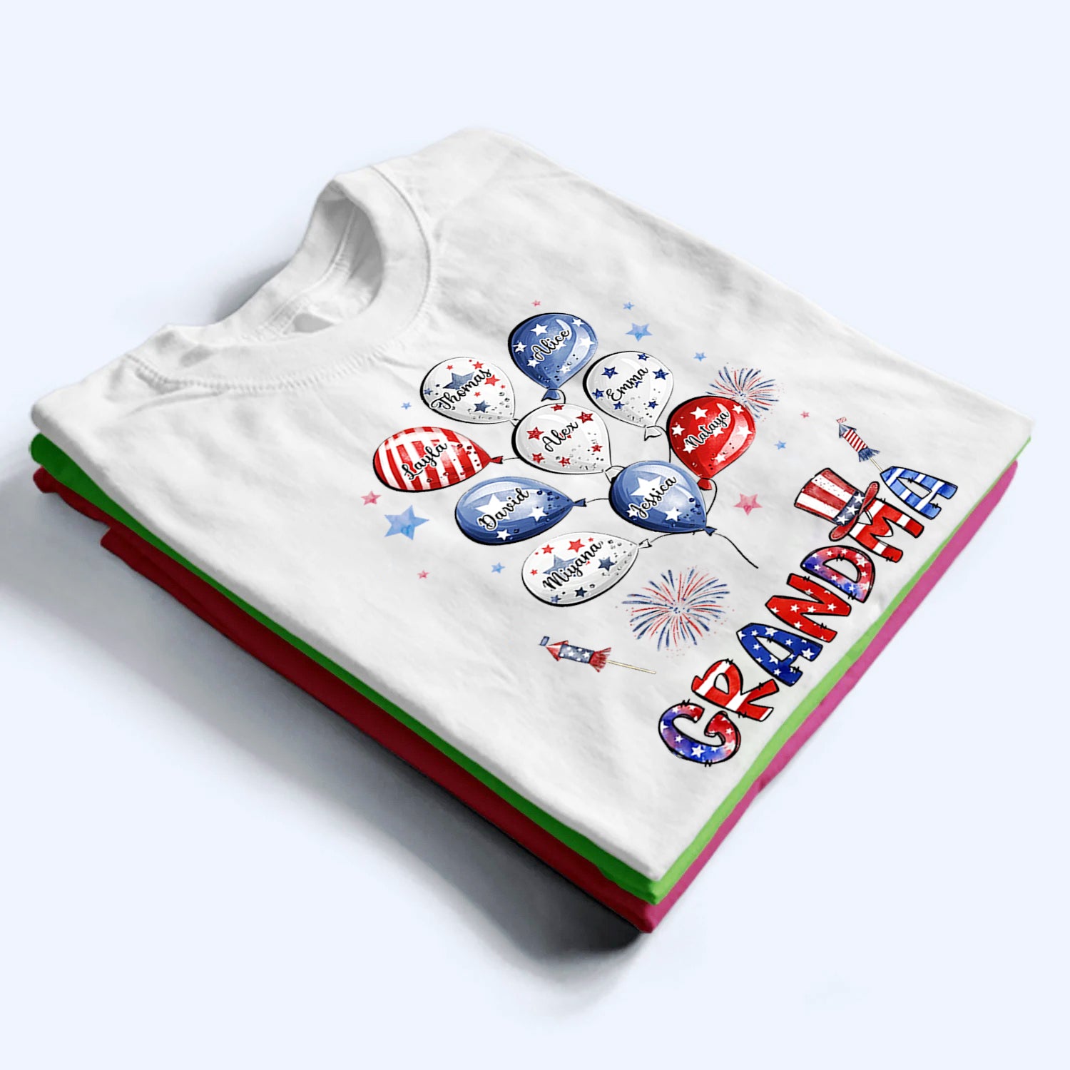 Grandma 4th of July - Personalized Custom Shirt - Independence Day Gift for Grandma, Mimi, Nana