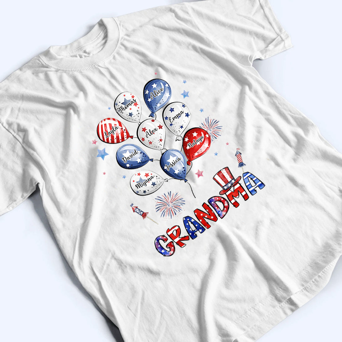 Grandma 4th of July - Personalized Custom Shirt - Independence Day Gift for Grandma, Mimi, Nana