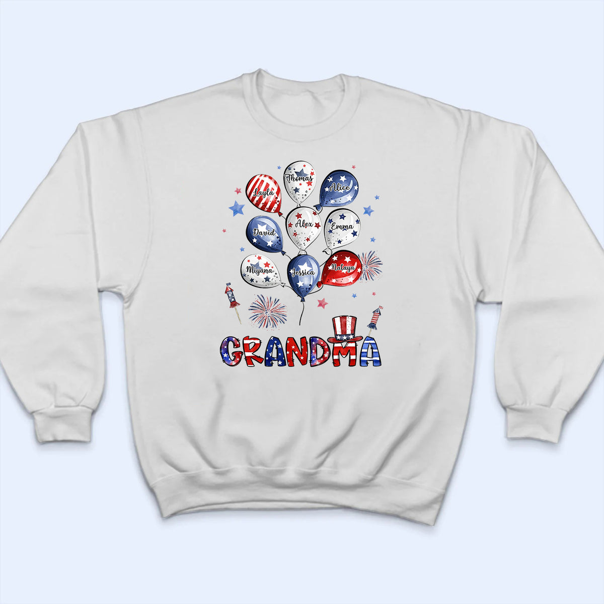 Grandma 4th of July - Personalized Custom Shirt - Independence Day Gift for Grandma, Mimi, Nana