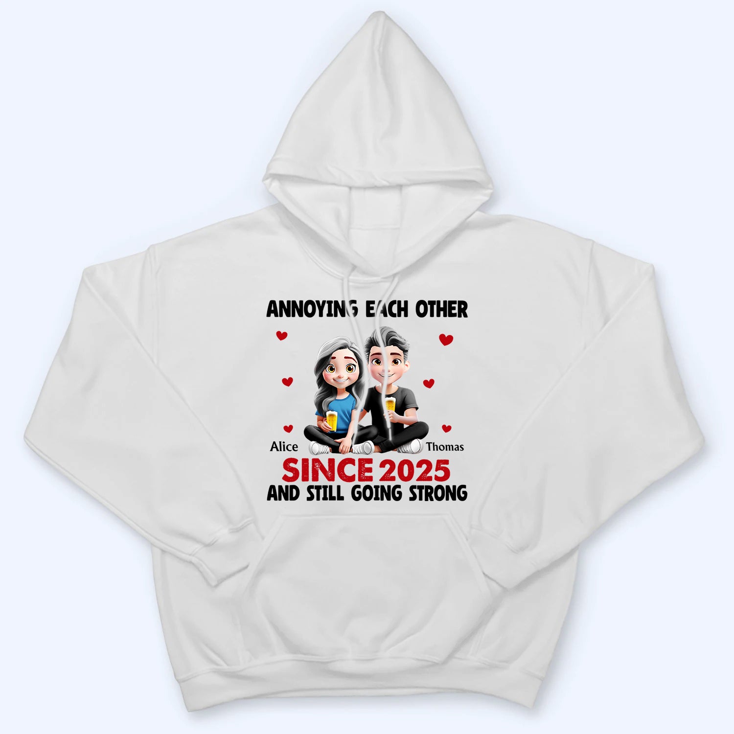 3D Effect Couple Annoying Each Other - Personalized Custom Shirt - Gift For Her/Him, Wife/Husband, Girlfriend/Boyfriend on Anniversary, Valentine's Day