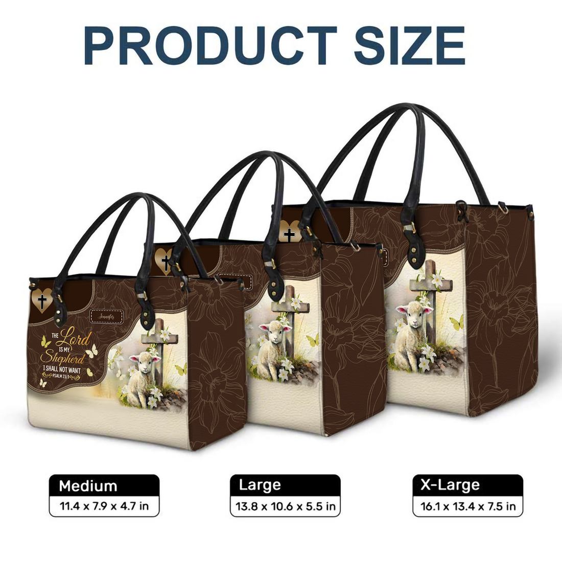 Personalized The Lord Is My Shepherd I Shall handbag, alternate view 8