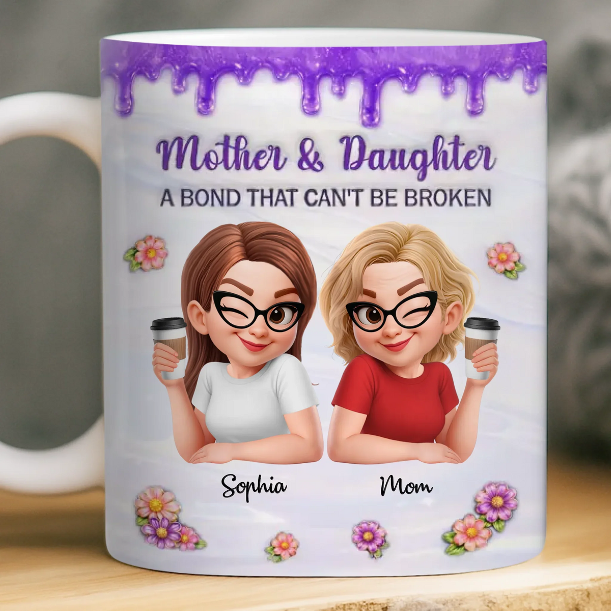 Mom And Daughter Forever - Personalized Custom 3D Inflated Effect Mug - Mother's Day Gift For Mom And Daughter