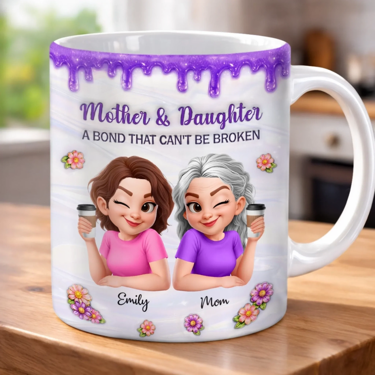 Mom And Daughter Forever - Personalized Custom 3D Inflated Effect Mug - Mother's Day Gift For Mom And Daughter