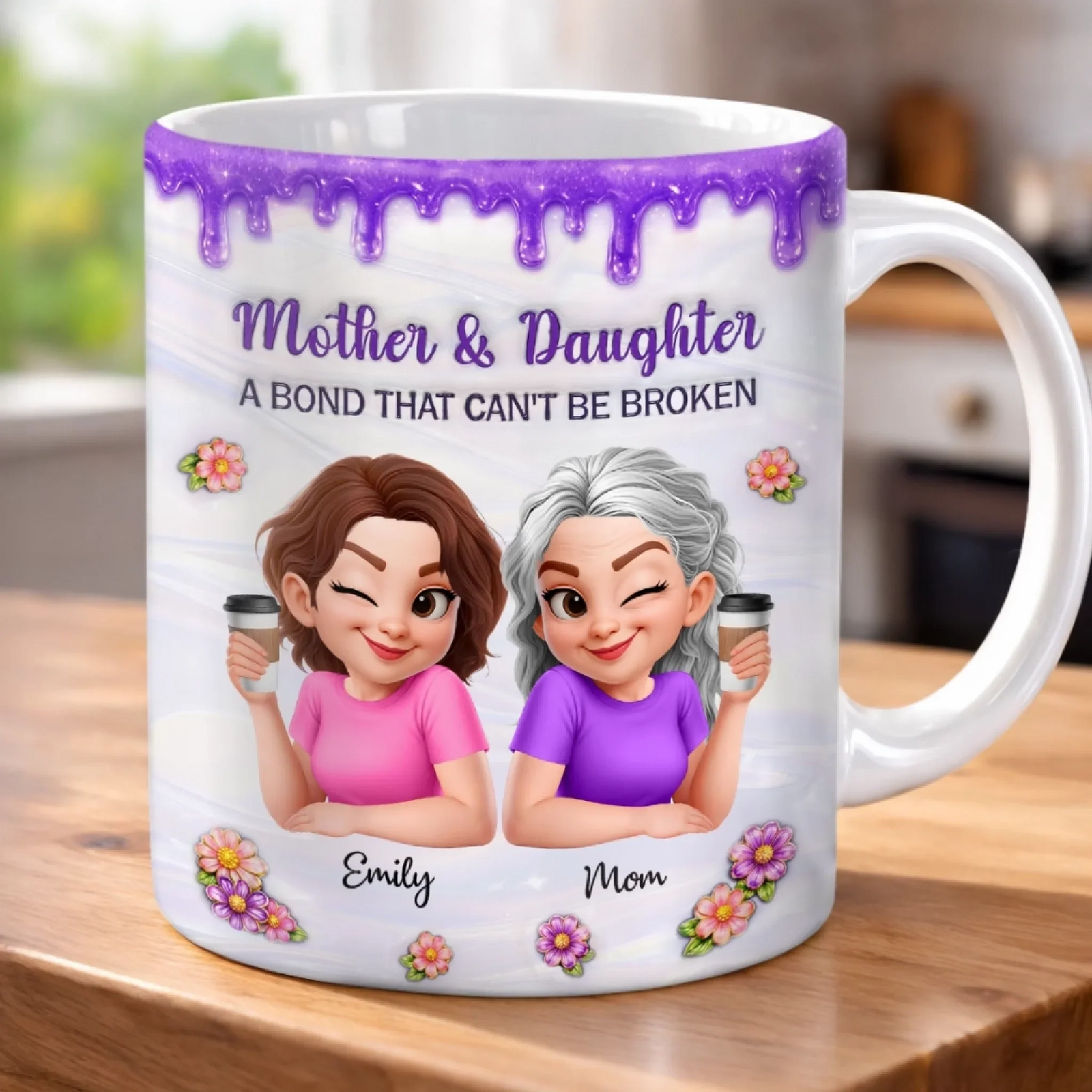 Mom And Daughter Forever - Personalized Custom 3D Inflated Effect Mug - Mother's Day Gift For Mom And Daughter