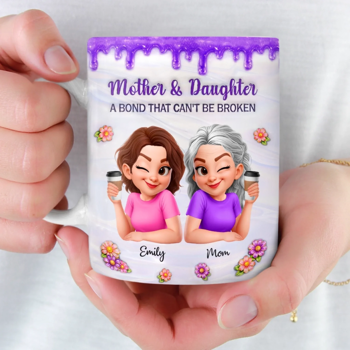 Mom And Daughter Forever - Personalized Custom 3D Inflated Effect Mug - Mother's Day Gift For Mom And Daughter