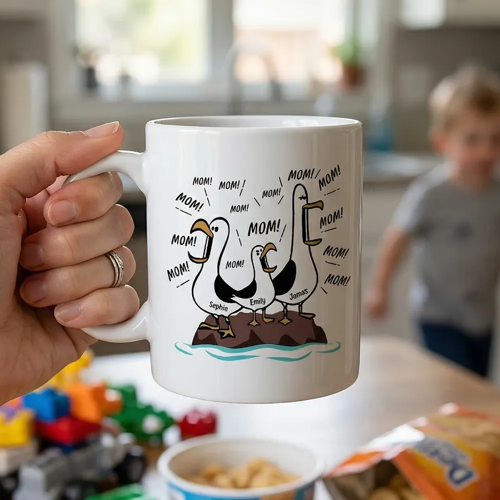 Funny Seagull Mom Mom Mom - Personalized Custom Mug - Mother's Day Gifts for Mom, Mommy