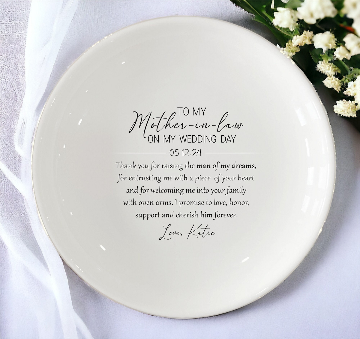 Mother-in-Law Trinket Tray - Personalized Jewelry Dish - Gift For Mother-in-Law, Bridal Shower Gifts From Bride