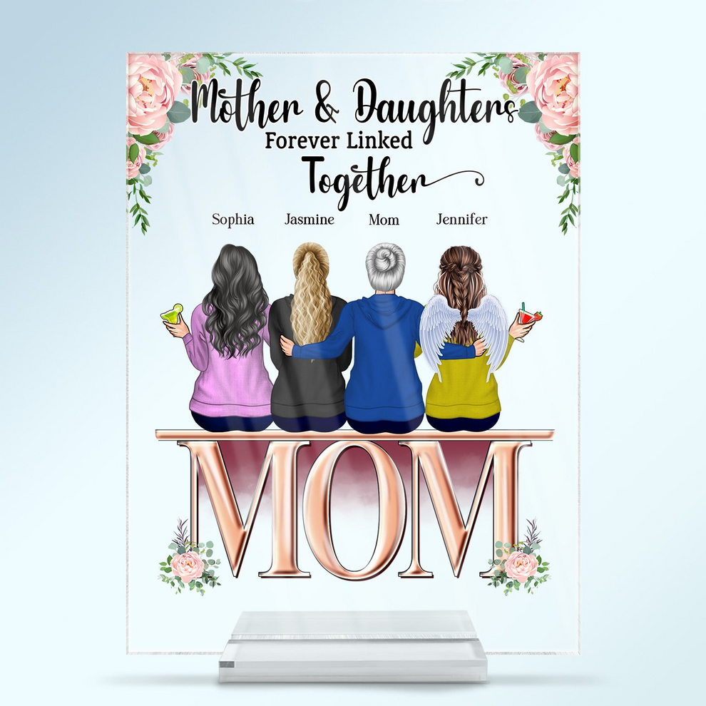 Personalized Mother And Daughter Best Friends Forever From The Heart acrylic plaque, main view