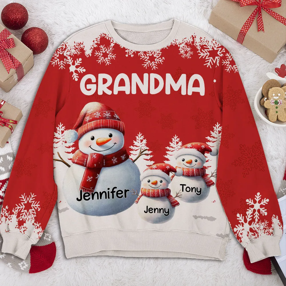 My Favorite People Call Me Grandma - Christmas, Funny Gift For Family - Personalized Custom Ugly Sweater - Christmas Gift for Grandma, Nana, Grammy, Mom