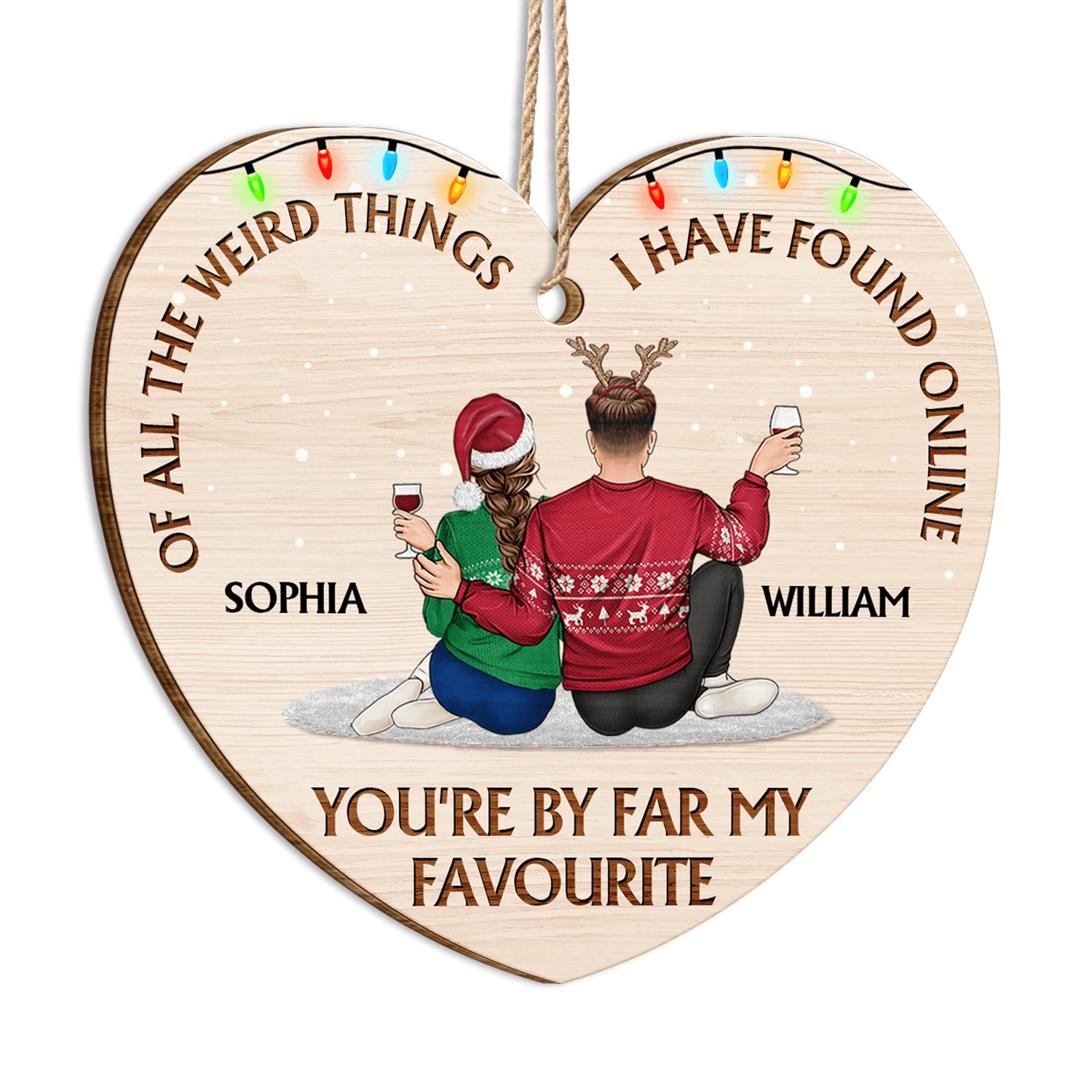You Are My Favorite - Christmas Gift For Couples, Husband, Wife - Personalized Custom Shaped Wooden Ornament