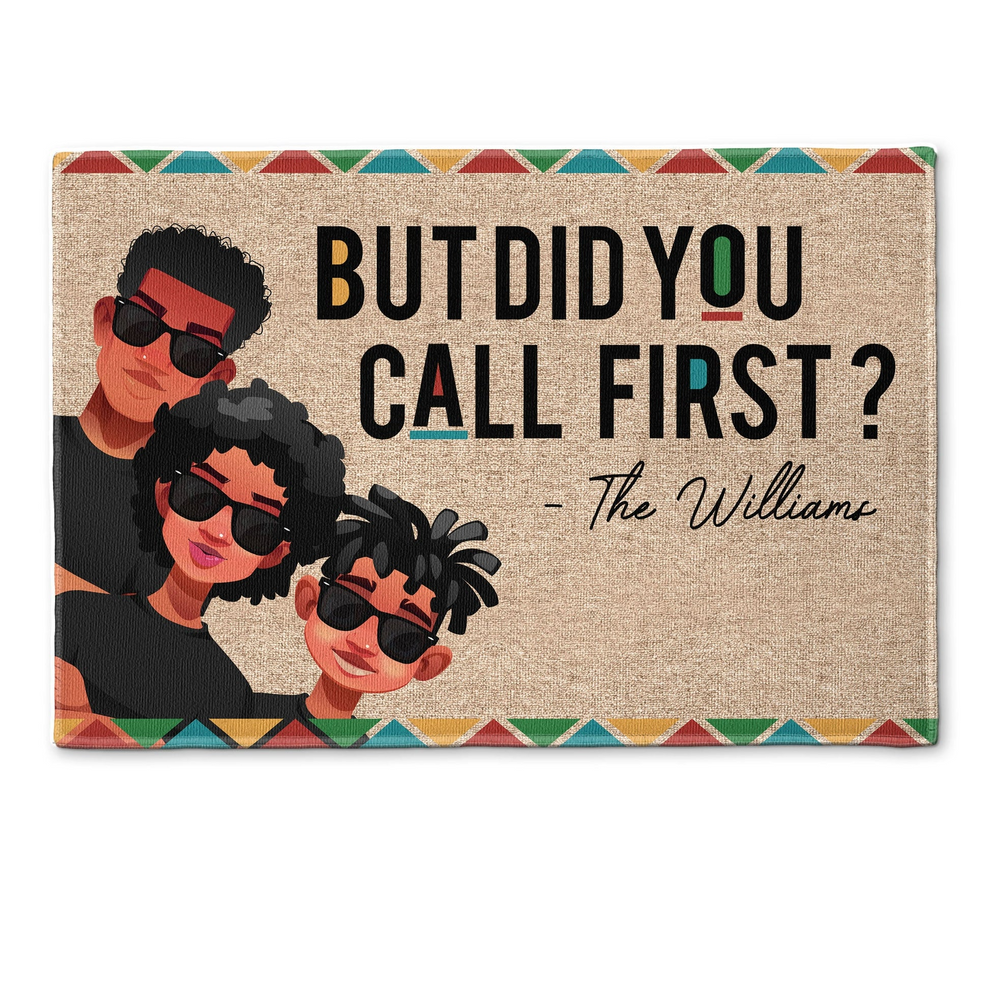 Personalized But Did You Call First? doormat, main view