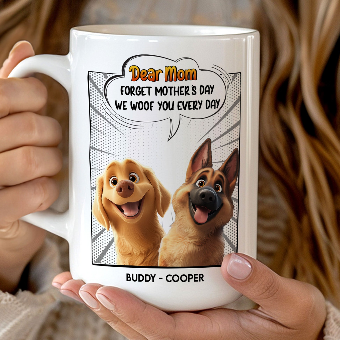 Personalized Forget Mother's Day We Woof You Every Day mug, alternate view 5