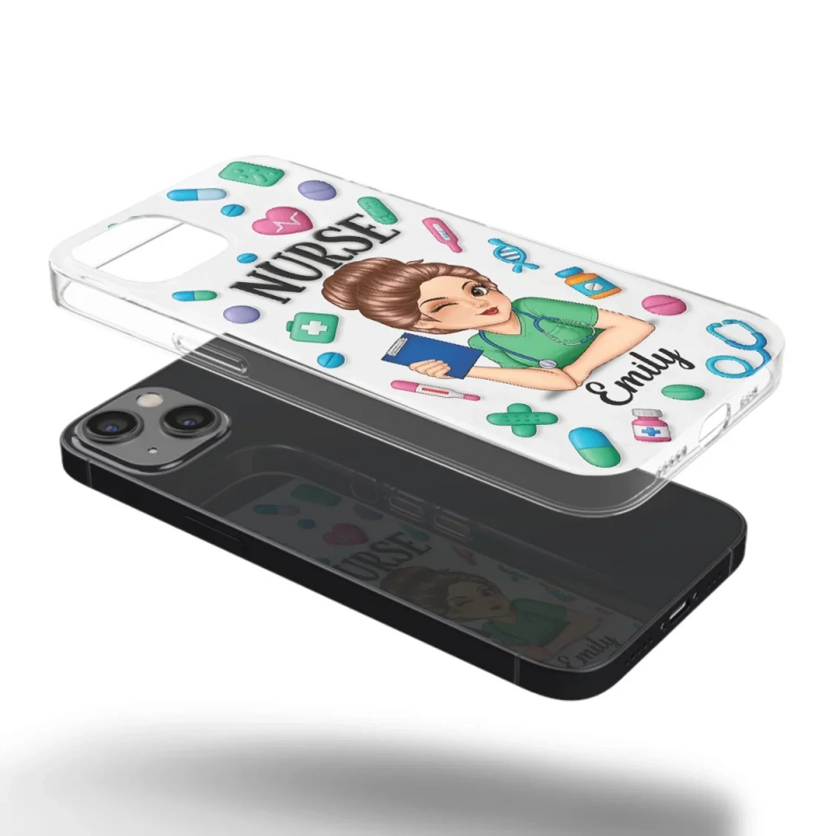 Nurse Life, Best Life - Personalized Custom 3D Inflated Effect Printed Clear Phone Case - Gift For Nurse, CNA, Registered RN, Healthcare Worker