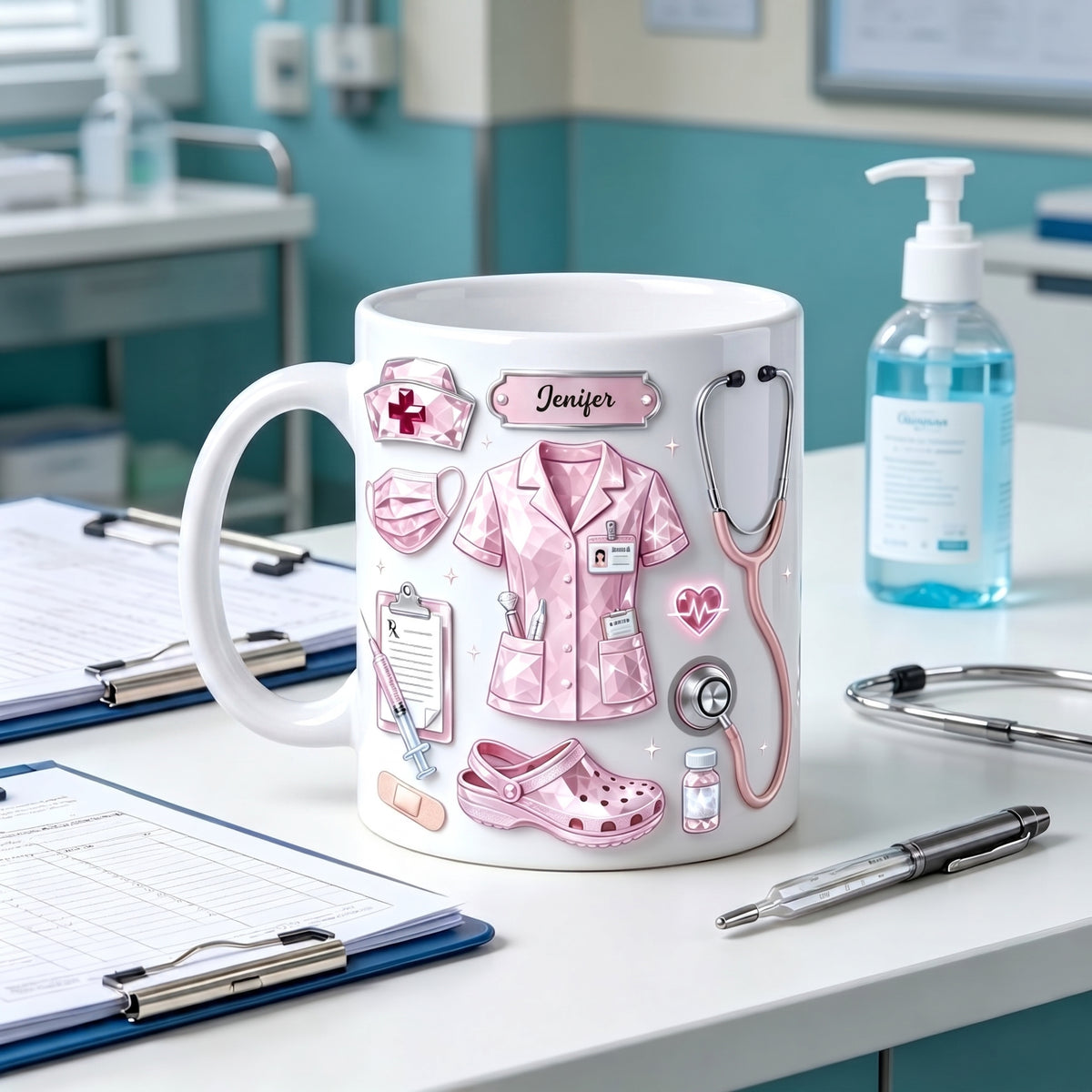 Custom Name Nurse Life - Personalized Custom Mug - Gift For Nurse, CNA, CMA, Healthcare Worker