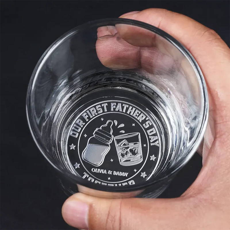 Our First Father's Day Together - Personalized Engraved Whiskey Glass - First Father's Day Gifts, First Time Dad Gifts